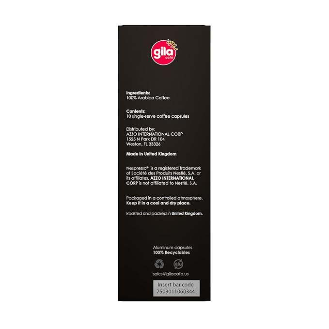 GILA Café Espresso Lungo Aluminum Coffee Capsules – Medium Roast Coffee Pods Compatible with Nespresso Original Machines – 100% Mexican Arabica with Hazelnut & Vanilla Notes, 60 Count
