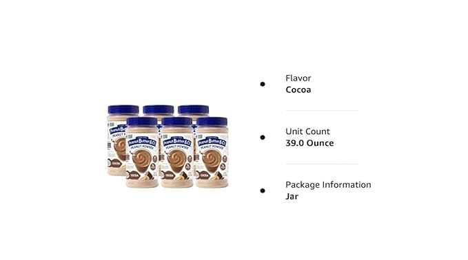 Peanut Butter & Co. Cocoa Peanut Powder, Non-GMO Project Verified, Gluten Free, Vegan, 6.5 Ounce Jars (Pack of 6)