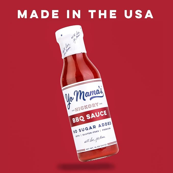 Yo Mama's Foods Keto Hickory BBQ Sauce ??(Pack of 3) - Vegan, No Sugar Added, Low Carb, Low Sodium, Gluten Free, Paleo, and Made with Whole Non-GMO Tomatoes!