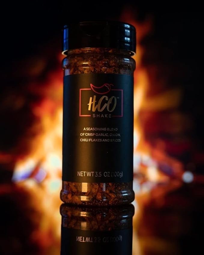 HCO Shake by Hot Crispy Oil | Say Good-Bye to Boring Red Pepper Flakes! An All-Purpose Seasoning Blend of Crisp Garlic, Onion, Chili Pepper Flakes, and Spices.