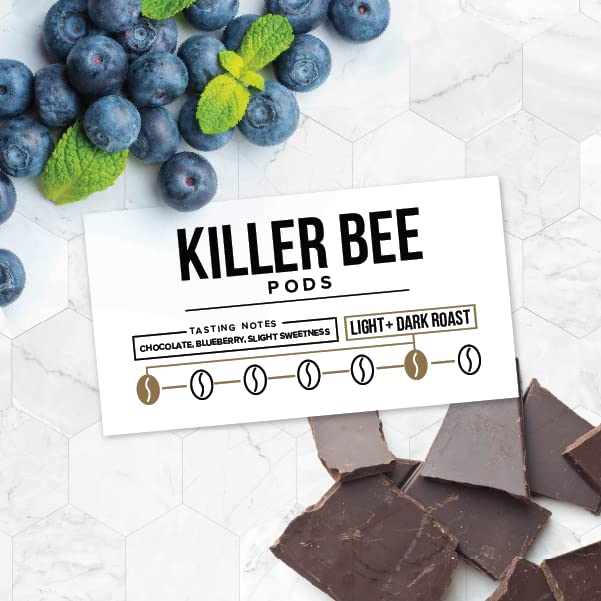Better Buzz Killer Bee Super Caffeinated Dark Roast Light Roast Blend 12ct., California Solar Energy Produced Recyclable Coffee Pods, Small Batch Roasted Coffee, K-Cup Compatible, Life's Better Buzzed