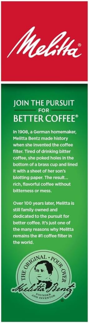 Melitta #4 Cone Coffee Filters, White, 100 Count (Pack of 6), 600 Total Filters - Packaging May Vary
