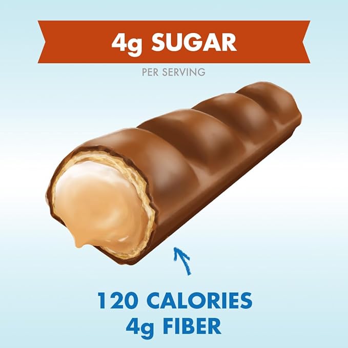 Rip Van Crispy Choco - Milk Chocolate Coated Hazelnut Wafer Bars - Low Sugar Fudge and Hazelnut Cream Filled Snack - 12 Pack