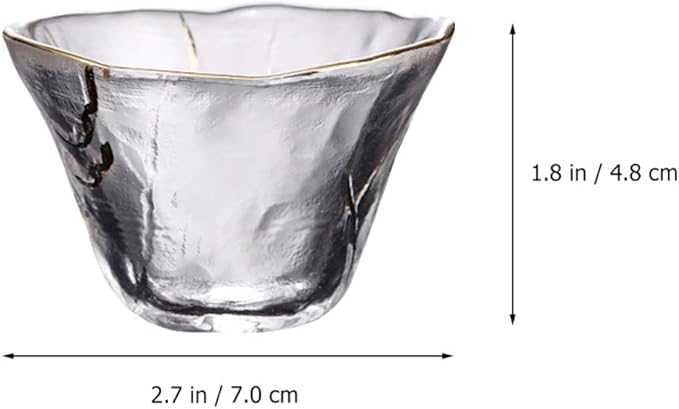 UPKOCH 4pcs Japanese-Style Sake Saki Cup Set, 2 Oz Glass Sake Cups Set,Clear Glasses Universal Drinking bottle for Cold and Hot, Tea, and Other Beverages, Ideal for Home and Restaurant Use