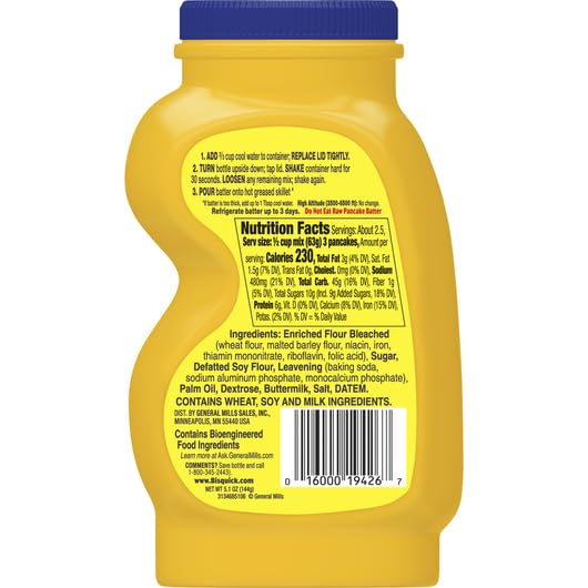 Bisquick Shake'N Pour Buttermilk Pancake Mix, 5.1- ounce Containers (Pack of 6)