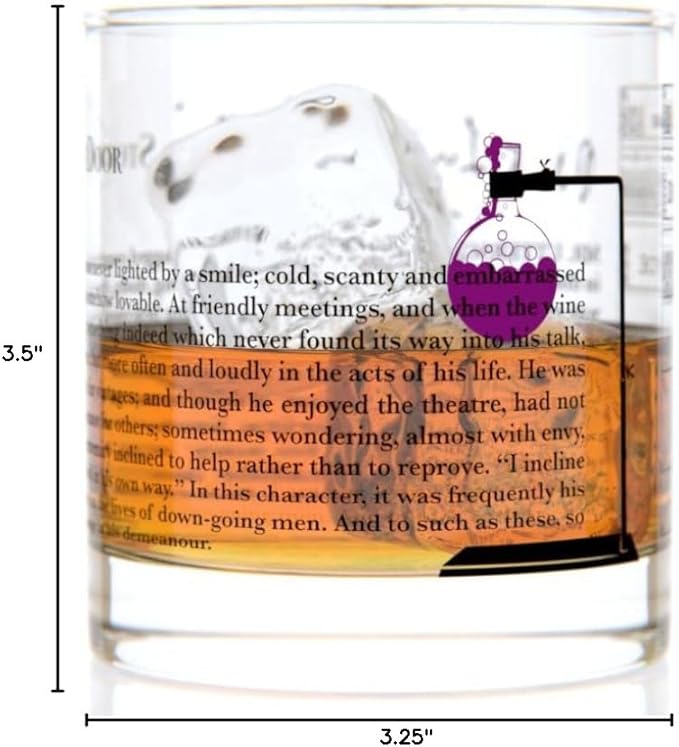 Well Told Classic Literature Rocks Glass - Strange Case of Dr Jekyll and Mr Hyde by Robert Louis Stevenson - Old Fashioned Whiskey Glass Gift for Book Lovers (11 oz)