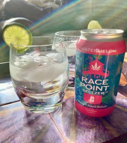 Race Point Seltzer Infused Sparkling Flavored Water ??All-Natural Flavor Drink- Refresh, Relax, Unwind, Refocus & Find Balance, Non-GMO, No Added Sugar, 0 Sodium, Pack of 8 Seltzer Water Cans (Watermelon)