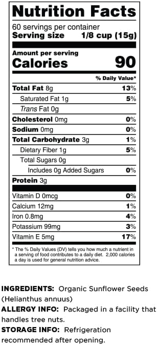 Terrasoul Superfoods Organic Sunflower Seeds, 4 Lbs (2 Pack) - Hulled | Fresh | Vitamin E