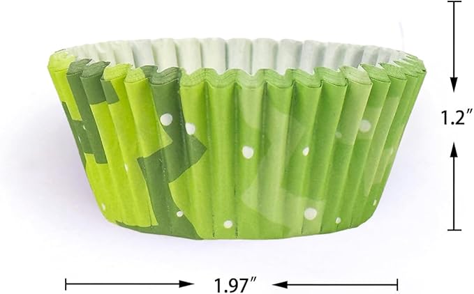 qiqee Saint Patrick 300PCS Standard Cupcake Liners Cupcake Cups 6 Designs Gradient Cupcake Papers Baking Cups Cupcake Wrappers (Medium Size)