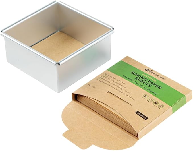 Restaurantware Pastry Tek 4 x 4 Inch Parchment Paper Sheets 1000 Greaseproof Baking Sheets For Oven - Pre-cut Double-Sided Silicone Coating Unbleached Paper Nonstick Baking Sheets Reusable