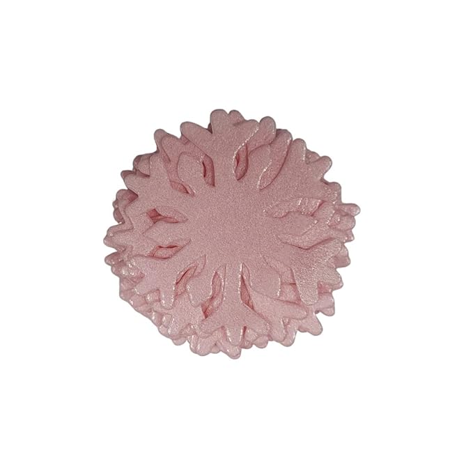 50Pcs Pink Edible Cake Cupcake Toppers Snowflakes Christmas Winter Frozen Party Decoration