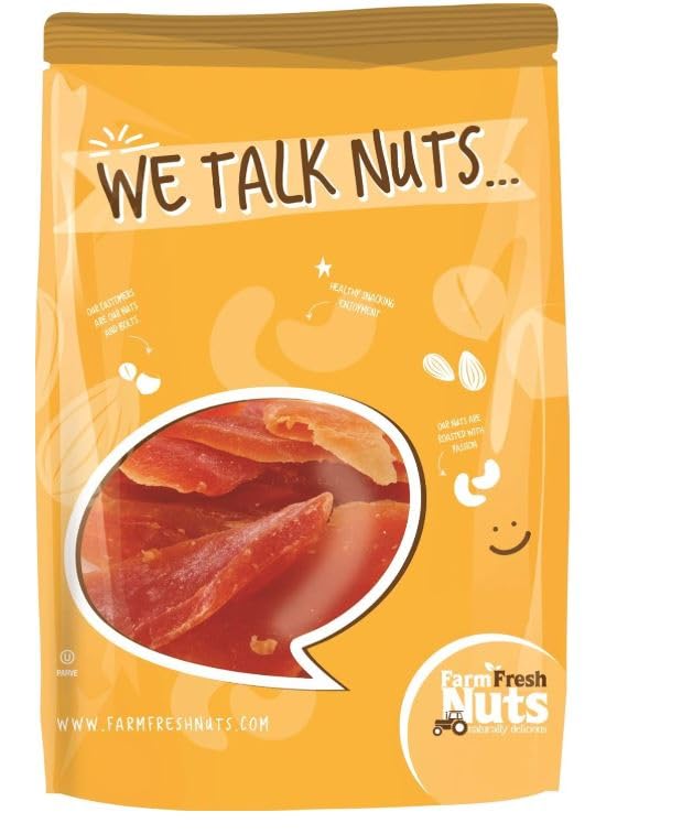 Farm Fresh Nuts Dried Papaya Fruit Snacks 5 Lb Bag – Papaya Strips for Snacking, Desserts, Baking – Safely Sealed Bag for Prolonged Freshness – Delicious Tropical Taste
