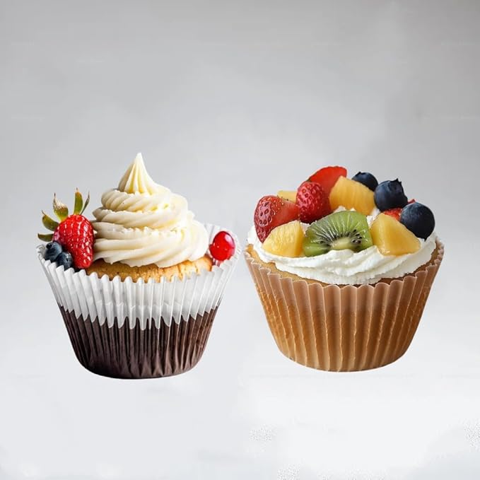 200pcs White Natural Standard Cupcake Liners for Baking Cup, No Smell, Grease-proof Muffin Liners, Standard Size Cupcake Cups for Party, Wedding, Birthday