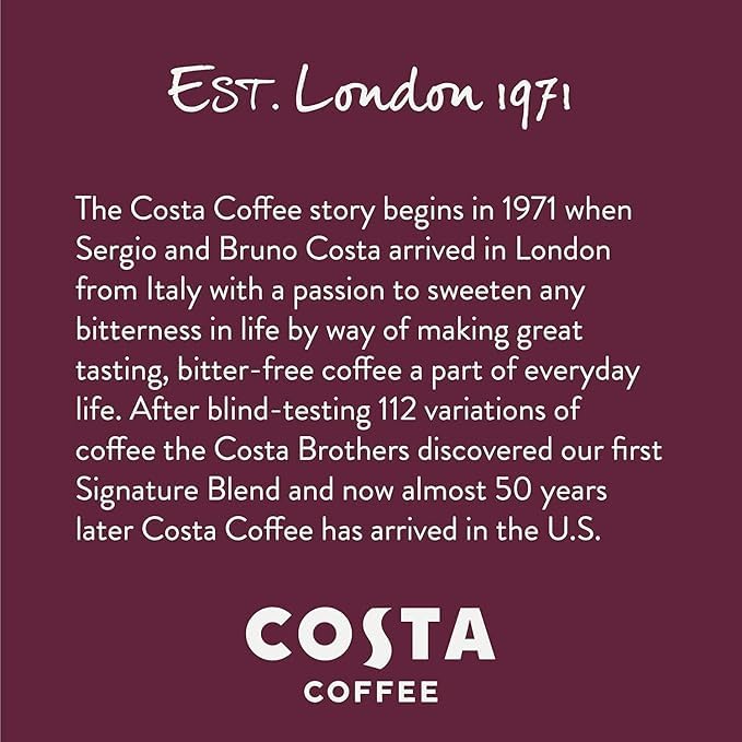 Costa Coffee Medium Roast Single Serve Pods - Signature Blend - 60 ct Box