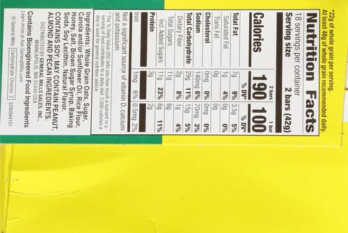 Nature Valley Crunchy Granola Bars, Oats 'n Honey, 36 Bars, 26.82 OZ (18 Pouches)