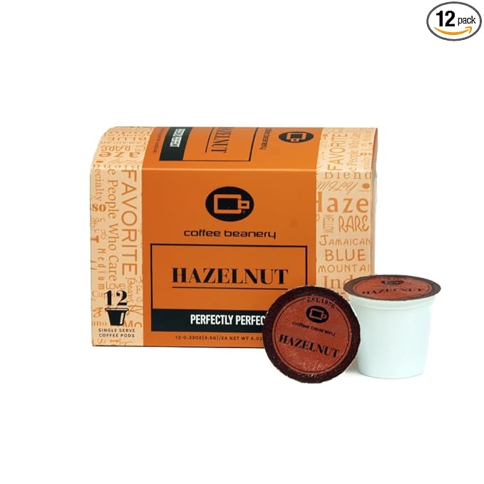 Hazelnut Coffee Pods by Coffee Beanery | 12ct Medium Roast Arbica Coffee