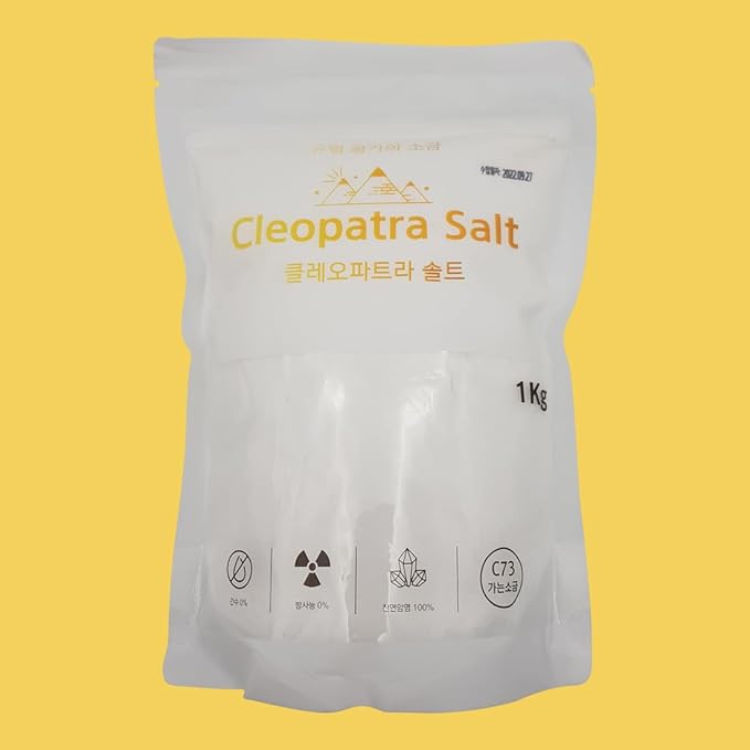 Cleopatra Salt, Premium Crystal Rock Salt, No Bitter yet Subtle Sweetenss, Suitable for Long-term Storage, With Zipper at the Top, 35.27 oz (One Size, Fine Grain)