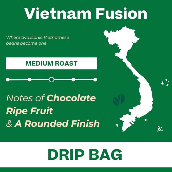 Conihat Drip Coffee Bags - Vietnamese Premium Arabica & Robusta Blend, Medium Roast, Chocolate & Fruity Notes, Smooth & Balanced, Perfect for Office, Traveling & Camping, Single Serve Pour Over Filter Bags, Single Origin, 7 Servings