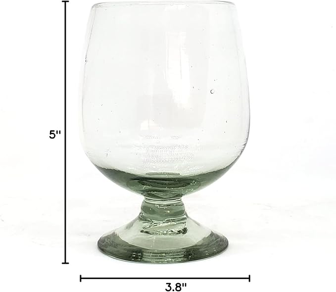 Clear 11 oz Large Cognac Glasses (set of 6), Recycled Glass, Lead-free, Toxin-Free (11 oz Large Cognac)