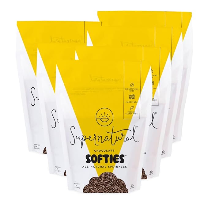 Chocolate Softies Fair Trade Sprinkles by Supernatural, Made in USA, No Artificial Flavors, Soy Free, Gluten Free, Corn Free, Vegan, 16oz (Pack of 6)