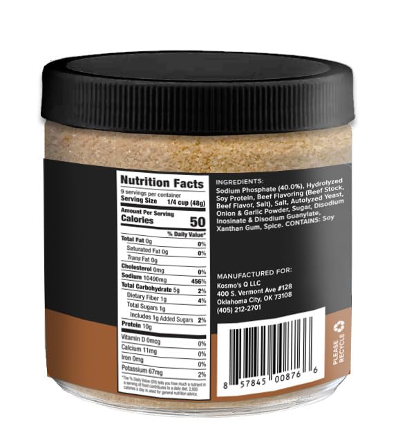 Kosmos Q Reserve Blend Brisket Injection, Premium Beef BBQ Marinade for Tender & Juicy Brisket, Phosphate-Enhanced for Moisture Retention, Competition-Grade Seasoning, Gluten Free, 16 Oz Jar