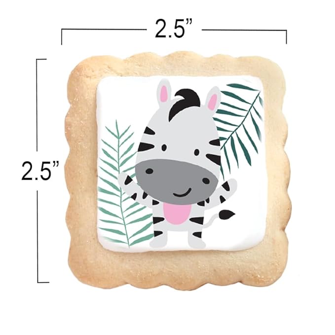 Safari Animal Cookies Theme Individually Wrapped themed Party Favors Baby Shower 24 Pack Bulk for Birthday Party Zoo Jungle Sugar Cookie