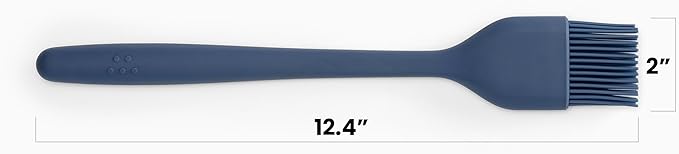 Misen Silicone Basting Brush – Dishwasher Safe, Heat-Resistant Pastry Brush – Ideal for Grilling, Baking, and Applying Sauces and Oils – High-Grade Silicone Coating - 12.4" Blue