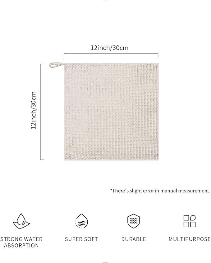 watchget Barista Micro Cloth 10 Pack, Microfiber Barista Cleaning Towels Microfiber Waffle Weave Kitchen Dish Cloth Coffee Bar Towel Coffee Machine Cleaning Cloth, Khaki(12"x12")