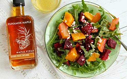 Runamok Ginger Root Infused Maple Syrup - Authentic & Real Vermont Maple Syrup | Gluten Free & Natural Sweetener | Great for Cooking, Tea & Cocktails | 8.45 Fl Oz (250mL)