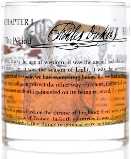 Well Told Classic Literature Rocks Glass - A Tale of Two Cities by Charles Dickens - Old Fashioned Whiskey Glass Gift for Book Lovers (11 oz)