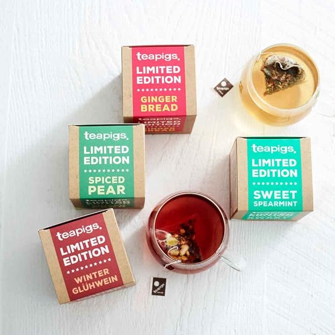 teapigs Gingerbread Tea Made With Whole Spices (1 Pack of 10 Tea Bags), Red