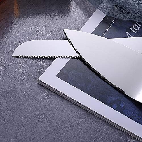 TANG SONG Rustic Wedding Cake Knife and Serving Set Bride & Groom Feature Wedding Cake Knife & Server Set (Set of 2)