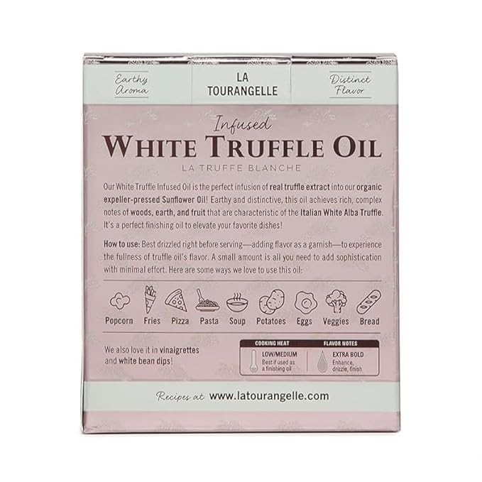 La Tourangelle, White Truffle Oil, Complex Gourmet Earthy Flavor for Drizzling over Pasta, Popcorn, Vegetables, Potatoes, Soup and More, Gift Set, 8.45 Fl Oz (Set of 2)