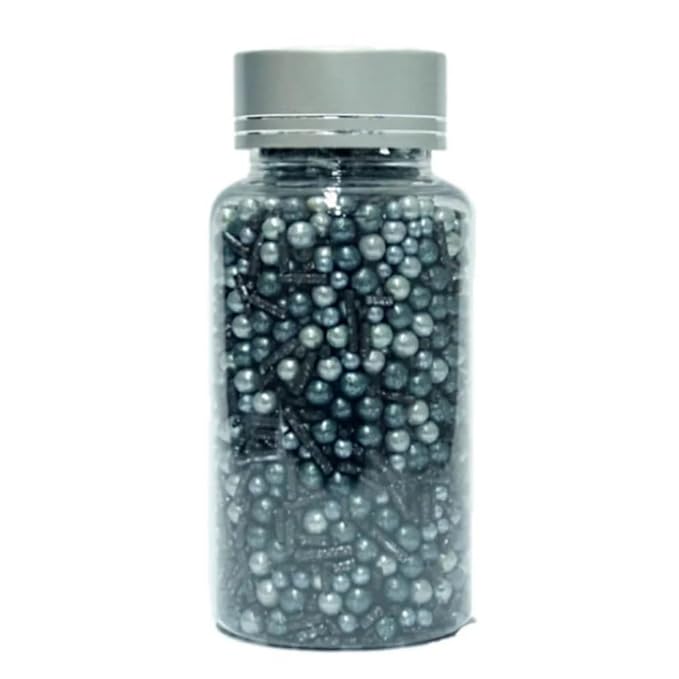 Confect Fusion Mashup Sprinkles ??Metallic Blue Pearl Beads Mix for Cake & Cupcake Decorating ??Edible Baking Topping Decorations ?밮egan, Gluten-Free, Nut-Free, Soy-Free, Dairy-Free, Palm Oil-Free ??4.2 Oz