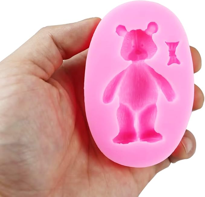 Bear Silicone Molds, AIMEIKI 5 Pcs 3D Bear Silicone Fondant Molds for Chocolate Decorating Cake Candy Gum Paste Polymer Clay Crafting Projects