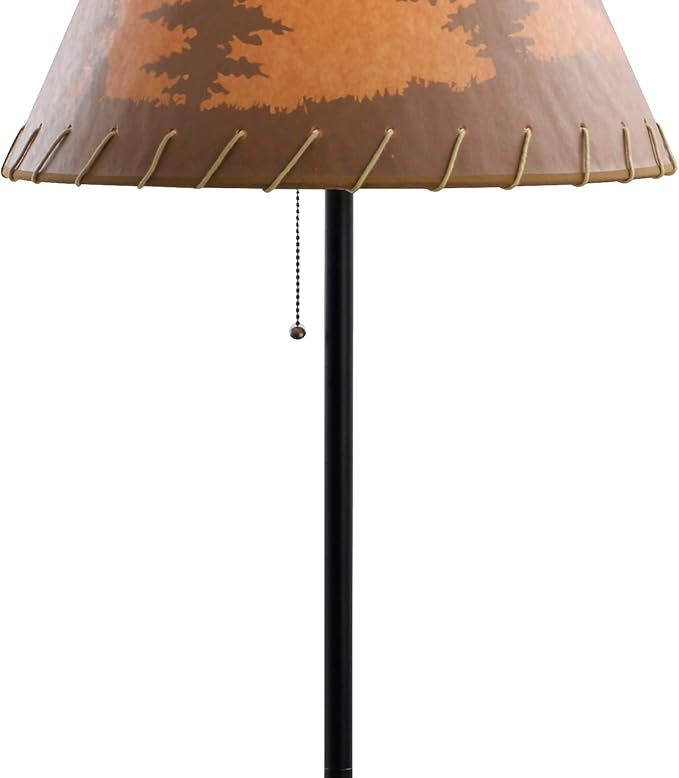Catalina Lighting 19910-000 Rustic Cabin Lodge Floor Lamp, Standing Lamp, Living Room Light for Cabin or Home, LED Bulb NOT Included, 58", Brown Print