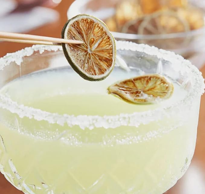 Dehydrated Dried Lime Slices Wheels | 50 + Servings Approx. | 100% Natural No Added Sugars | Cocktails, Wreath Making, Tea, Cakes, Garnish Decoration | Limes For Cocktails | PET Jar |4.9 OZ, 140 Grams