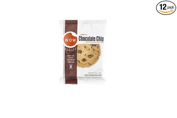 WOW Baking Company Gluten-Free Cookies, Chocolate Chip, 2.75 Ounce (Pack of 12)