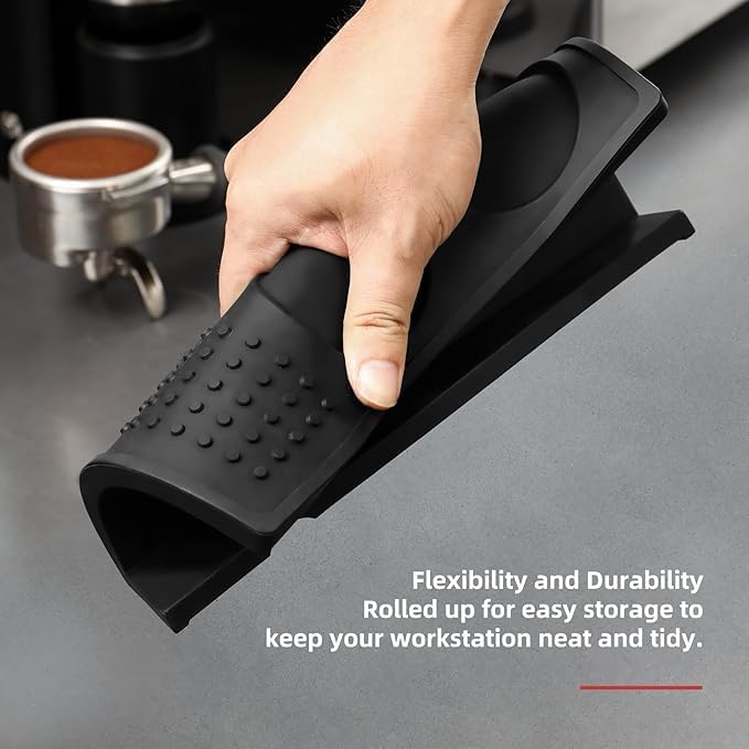 Coffee Expresso tamping mat,Food Grade Silicone, Waterproof Heat Resistant, Black