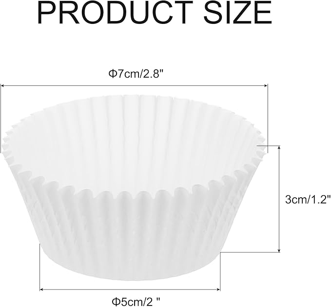 uxcell 300 Pcs Cupcake Liners, Muffins Paper Baking Cups Wrappers Standard Greaseproof for Baking Cupcake Wrapper, White