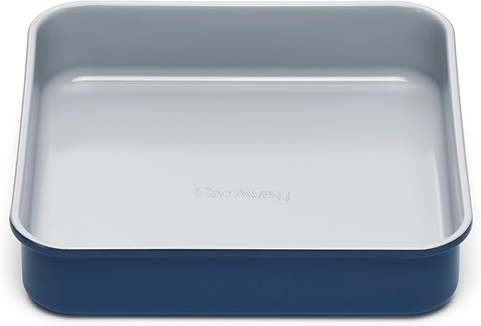 Caraway Non-Stick Ceramic 9??Square Pan - Naturally Slick Ceramic Coating - Non-Toxic, PTFE & PFOA Free - Perfect for Brownies, Lemon Bars, Cakes, & More - Navy
