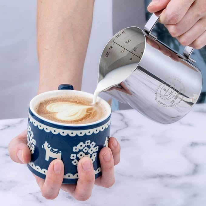 250ml Stainless Steel Milk Frothing Pitcher ??Espresso Steaming Pitchers 8 Oz, Precision Pouring for Perfect Latte Art, Frother cup, Coffee Cappuccino Jug