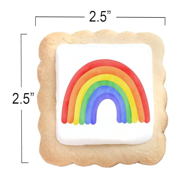 Rainbow Cookies Themed Party Favors | 24 Pack Individually Wrapped Bulk | Cookie for Birthday Pride Girls Boys Colorful Multicolored Treats Snacks For Kids Class Adults