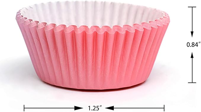 QiQee 300PCS Mini Gradient Cupcake Liners - 6 Designs Macaroon Gradient Cupcake Papers Baking Cups - Small Size