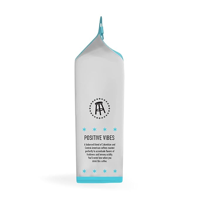 Stella Blue Whole Bean Coffee, Positive Vibes Blend, Light Roast, Vanilla and Fruity Notes, 100% Arabica, Ethically Sourced from Central and South America, 12 oz bag