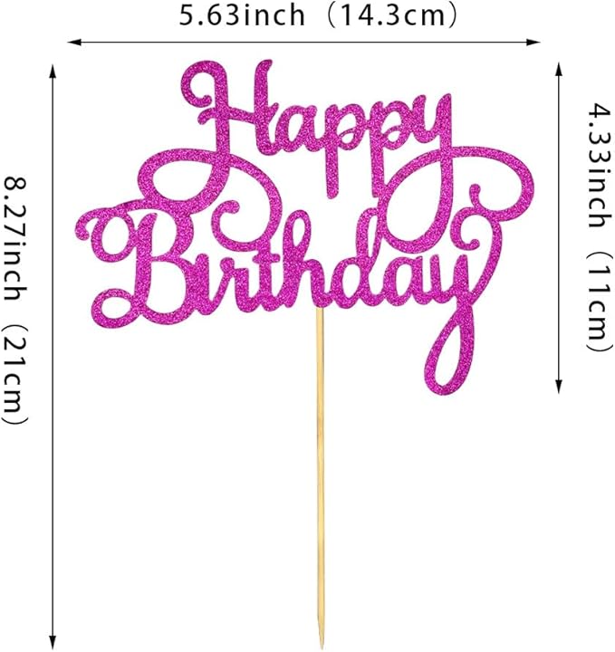 1 PCS Rose Red Birthday Cake Topper Happy Birthday Cake Toppers Happy Birth Cake Decorations Girls Women's Celebrating Anniversary Birthday Party Decorations