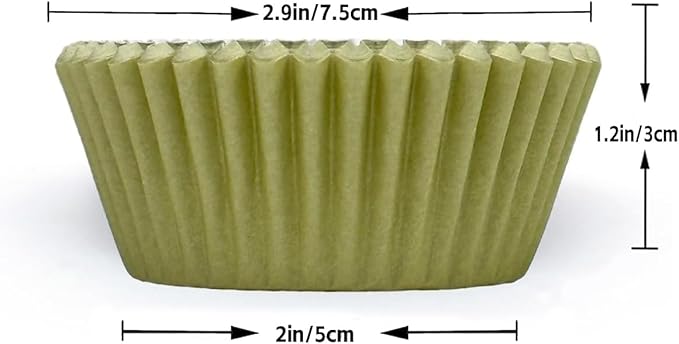 qiqee 300 Counts Cupcake Liners Cupcake Cups Food Grade 6 Solid Green Colors Cupcake Papers Muffin Baking Cups Cupcake Wrappers (Standard Size)
