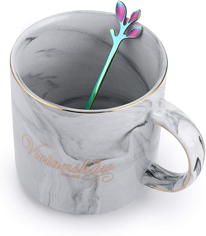 AnSaw Elegant Rainbow Leaf Coffee Spoons - 10-Piece, 4.7" Mini Stainless Steel Espresso & Dessert Tea Spoons, Perfect for Demitasse & Small Servings