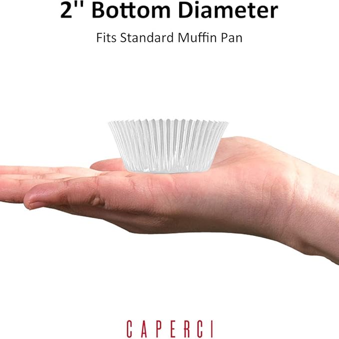 Caperci Silver Foil Cupcake Muffin Liners Standard Size Baking Cups 150-Pack - Premium Greaseproof & Sturdy