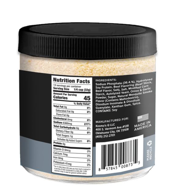 Kosmos Q Smoke House Reserve Blend Injection, BBQ Marinade for Brisket, Beef & More, Smoky Mesquite Flavor, Moisture-Retaining Meat Seasoning for Smoking & Grilling, 16 Oz Jar